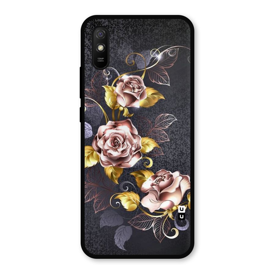 Beautiful Old Floral Design Metal Back Case for Redmi 9i