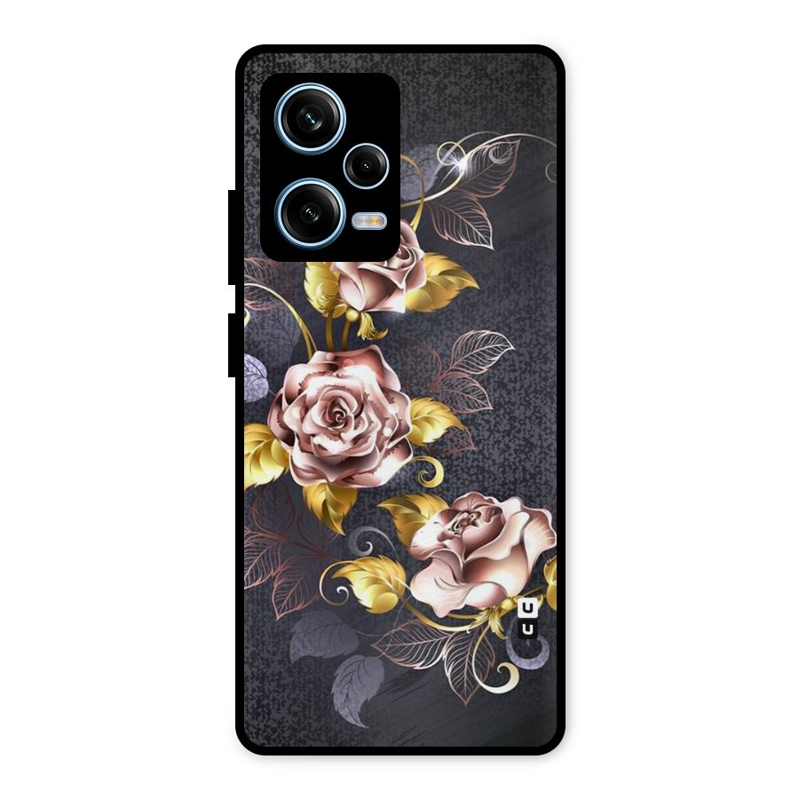 Beautiful Old Floral Design Metal Back Case for Redmi Note 12 Pro