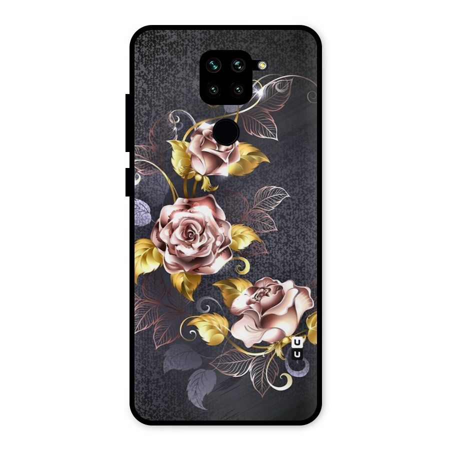 Beautiful Old Floral Design Metal Back Case for Redmi Note 9