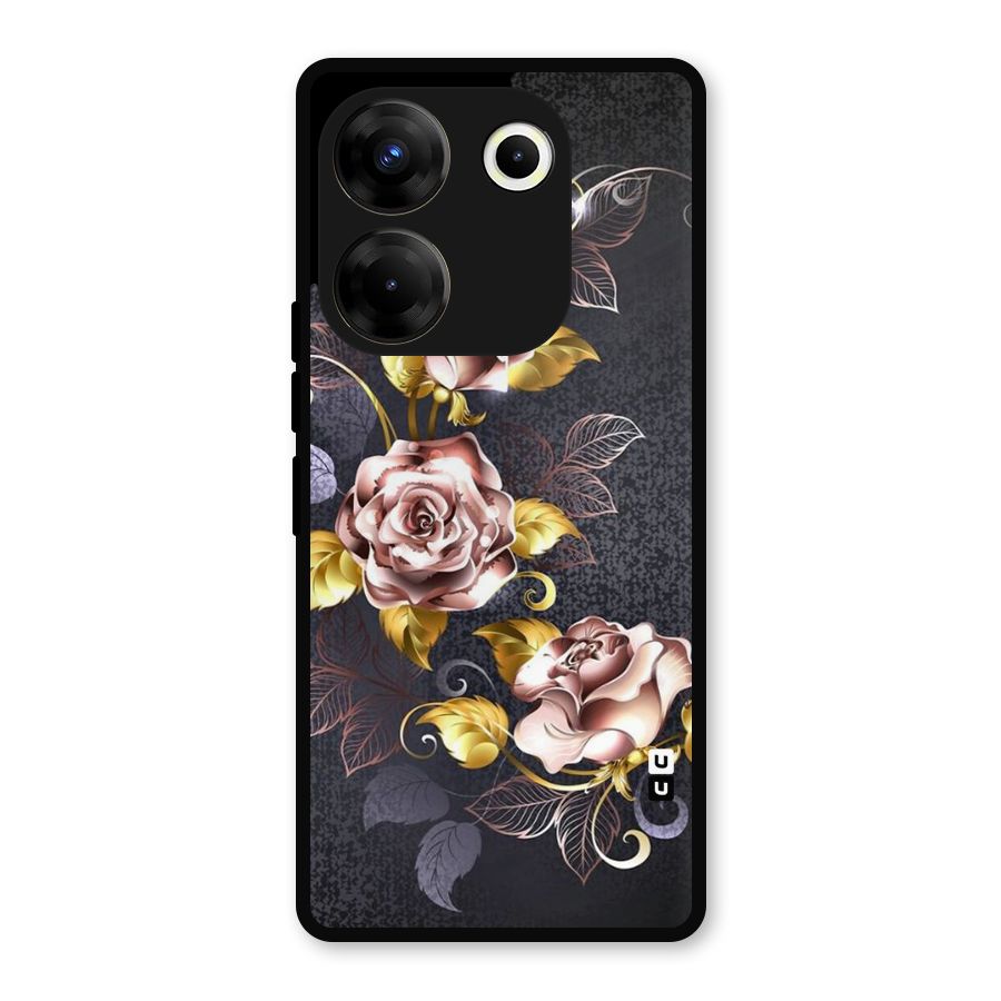Beautiful Old Floral Design Metal Back Case for Tecno Camon 20