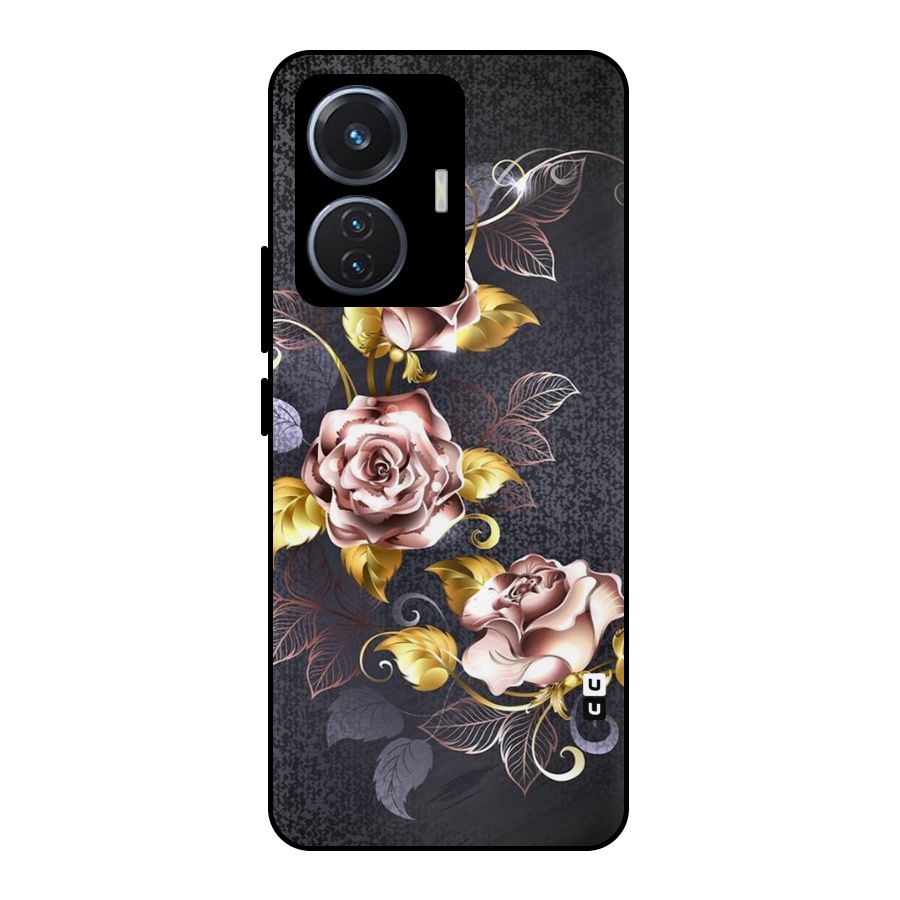 Beautiful Old Floral Design Metal Back Case for Vivo T1 44W