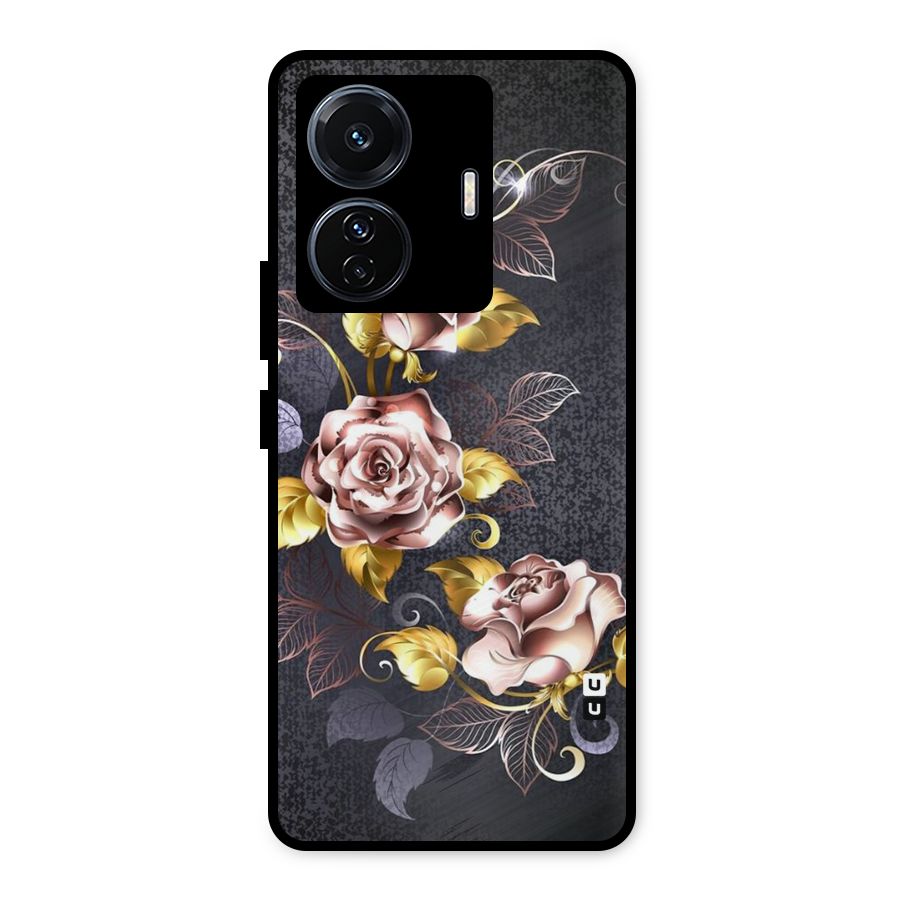 Beautiful Old Floral Design Metal Back Case for Vivo T1 Pro
