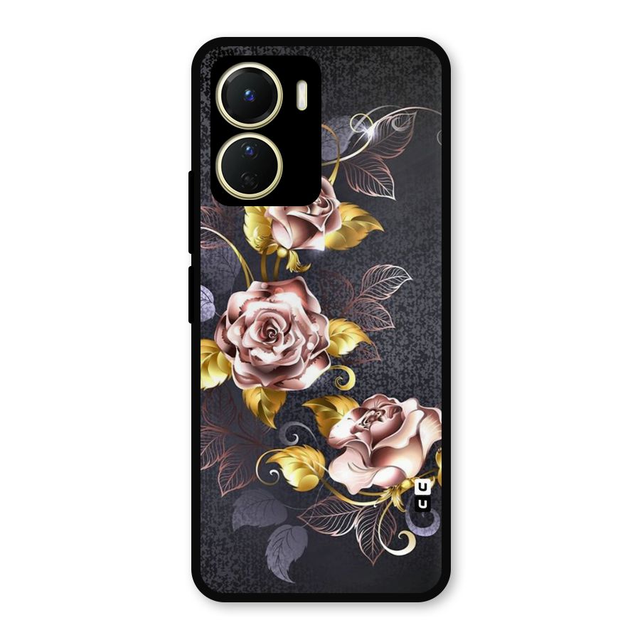 Beautiful Old Floral Design Metal Back Case for Vivo T2x