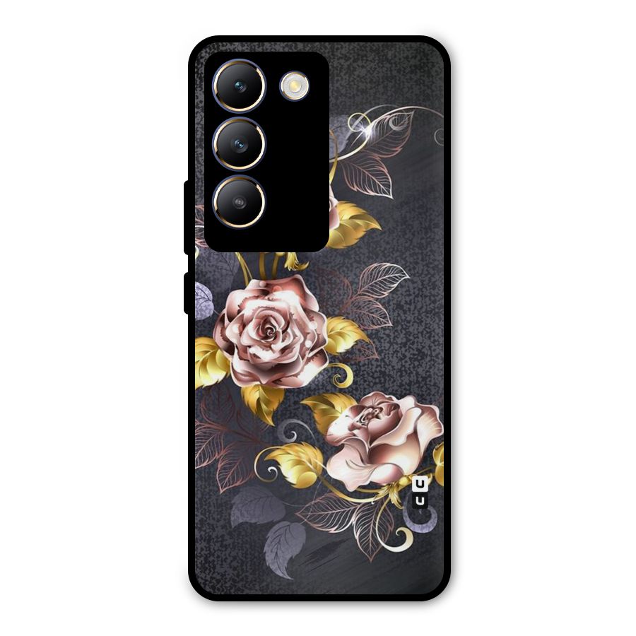 Beautiful Old Floral Design Metal Back Case for Vivo T3 5G