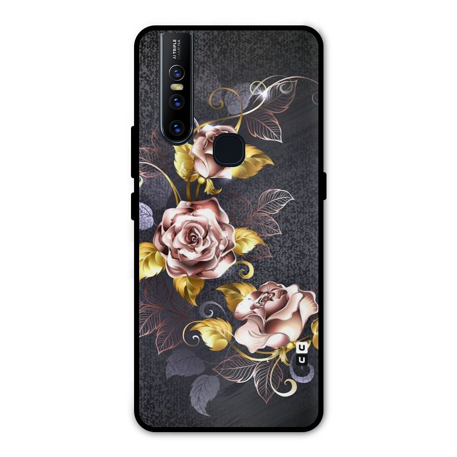 Beautiful Old Floral Design Metal Back Case for Vivo V15
