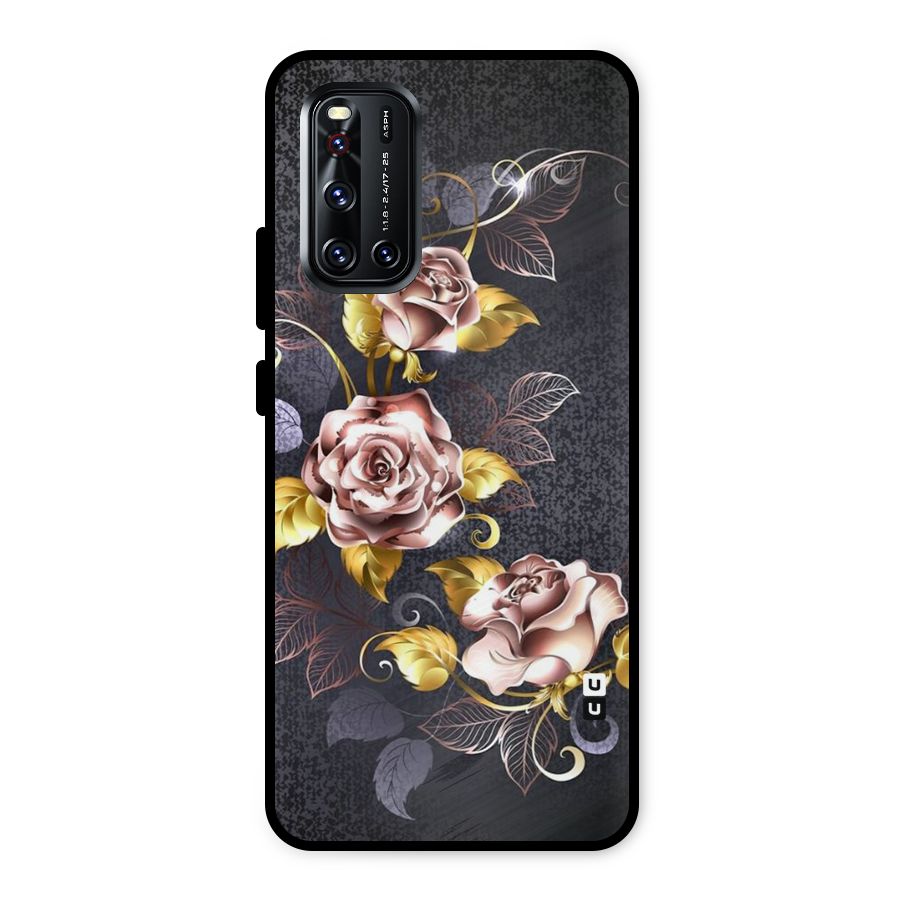 Beautiful Old Floral Design Metal Back Case for Vivo V19
