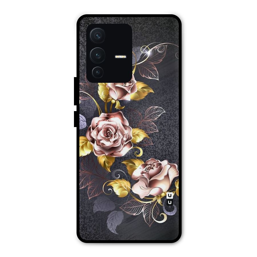Beautiful Old Floral Design Metal Back Case for Vivo V23 Pro