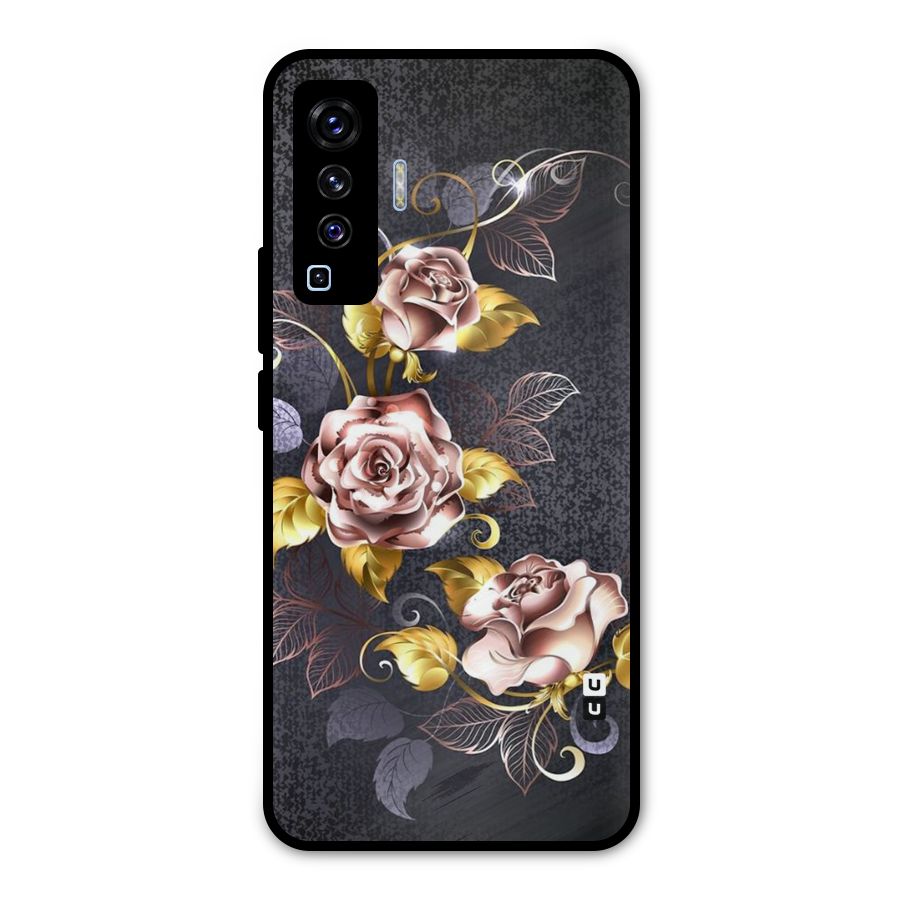 Beautiful Old Floral Design Metal Back Case for Vivo X50