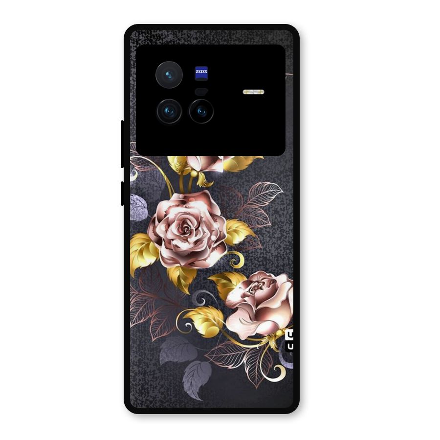 Beautiful Old Floral Design Metal Back Case for Vivo X80