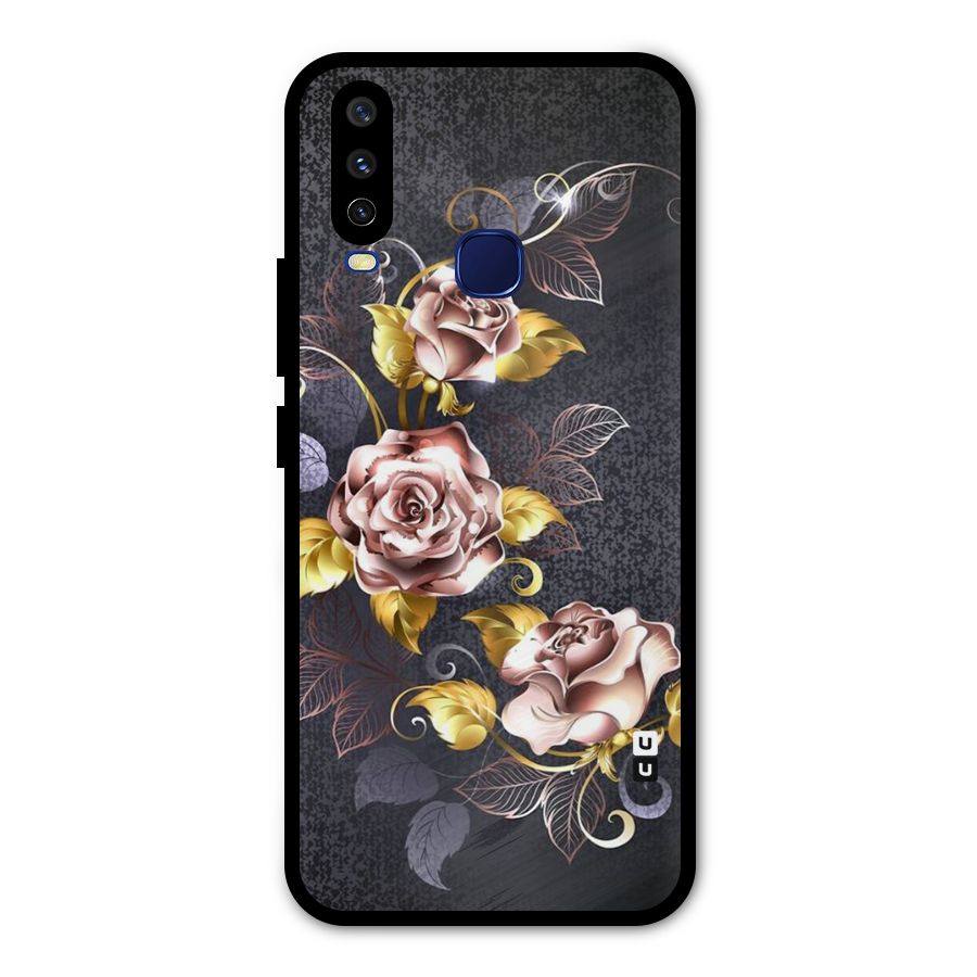 Beautiful Old Floral Design Metal Back Case for Vivo Y15