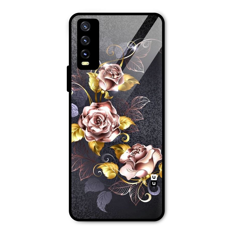 Beautiful Old Floral Design Metal Back Case for Vivo Y20