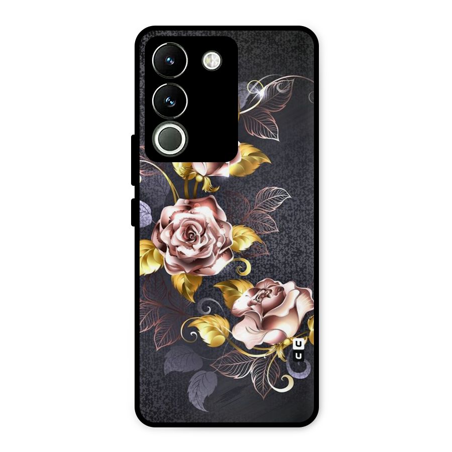 Beautiful Old Floral Design Metal Back Case for Vivo Y200