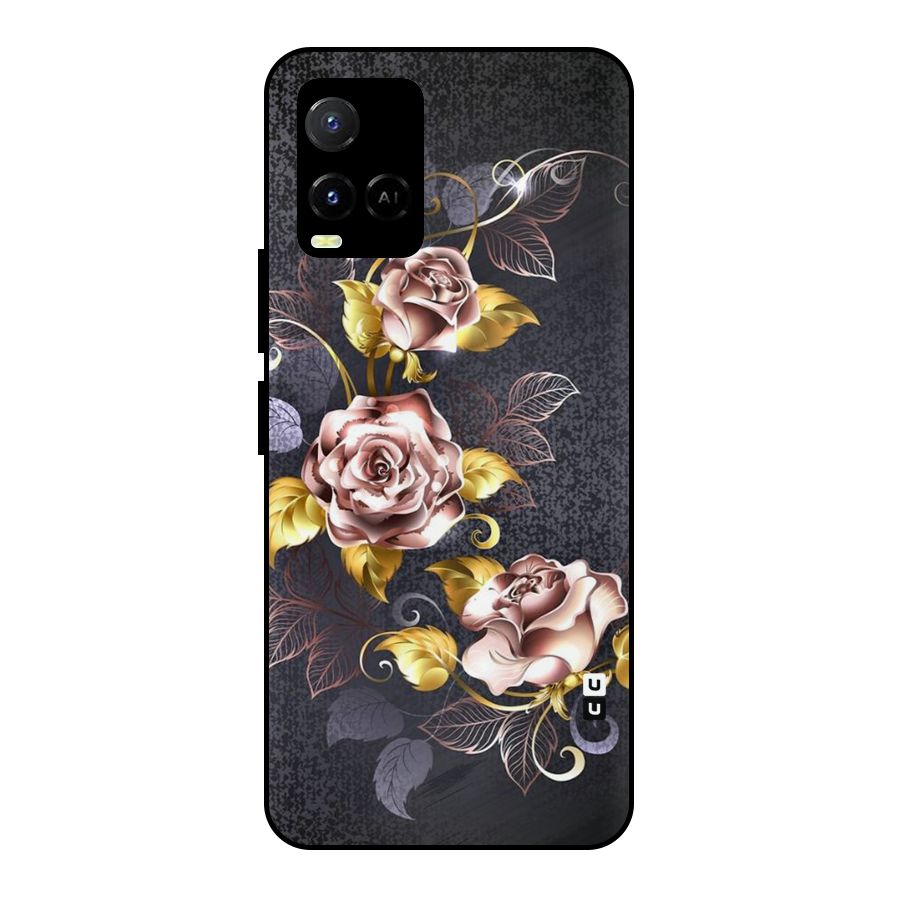 Beautiful Old Floral Design Metal Back Case for Vivo Y21T