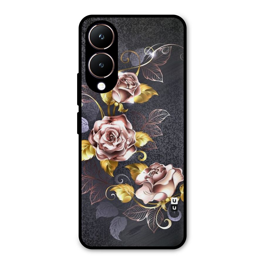 Beautiful Old Floral Design Metal Back Case for Vivo Y28