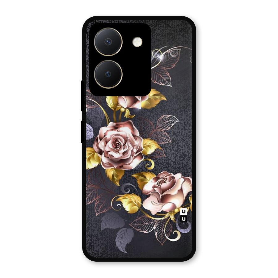 Beautiful Old Floral Design Metal Back Case for Vivo Y36