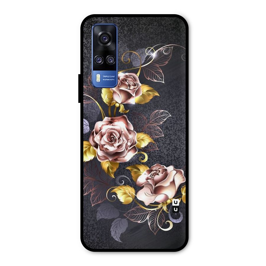 Beautiful Old Floral Design Metal Back Case for Vivo Y51A
