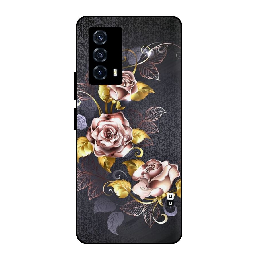 Beautiful Old Floral Design Metal Back Case for iQOO Z5