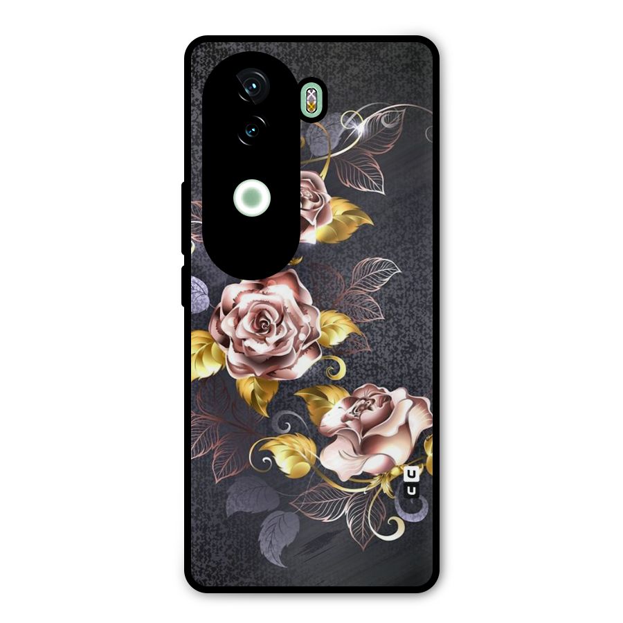 Beautiful Old Floral Design Metal Back Case for iQOO Z9s