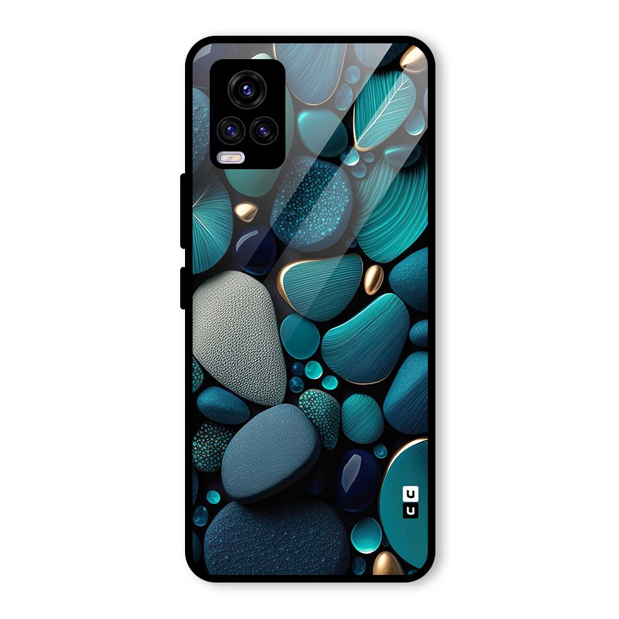 Beautiful Pebble Stones Glass Back Case for Vivo V20 2021