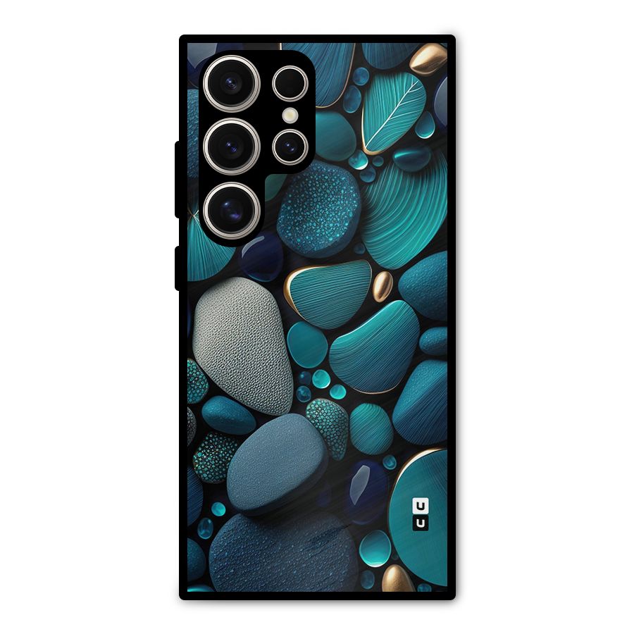 Beautiful Pebble Stones Metal Back Case for Galaxy S24 Ultra