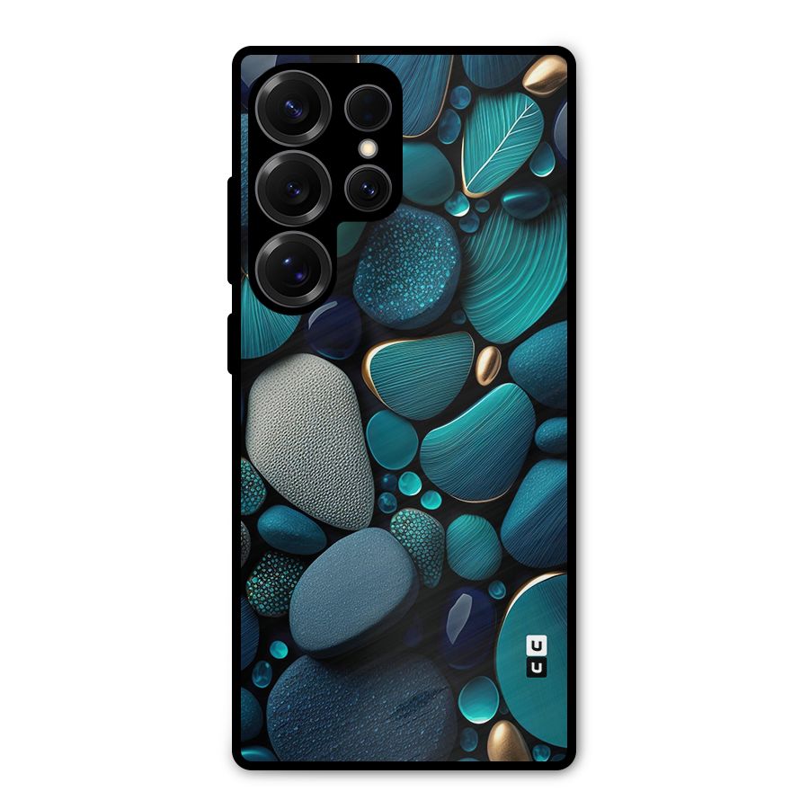 Beautiful Pebble Stones Metal Back Case for Galaxy S25 Ultra