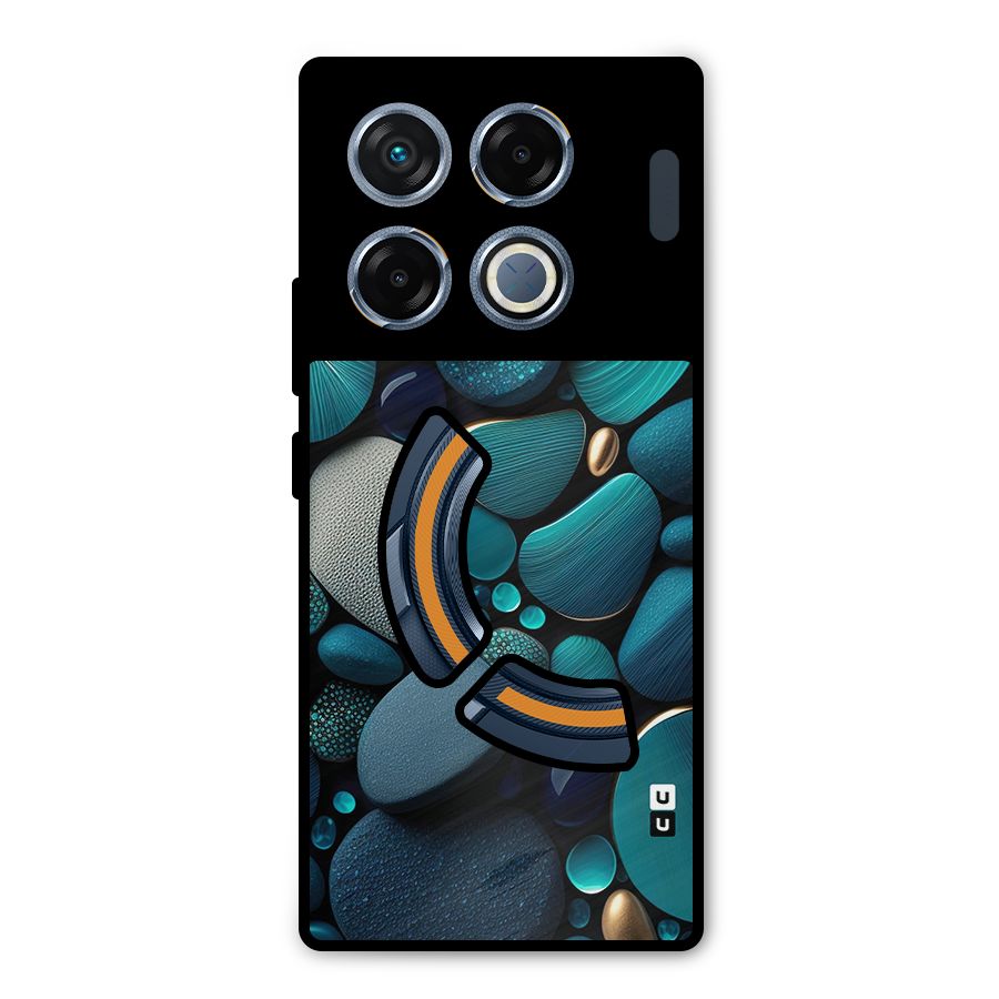 Beautiful Pebble Stones Metal Back Case for Infinix GT 20 Pro