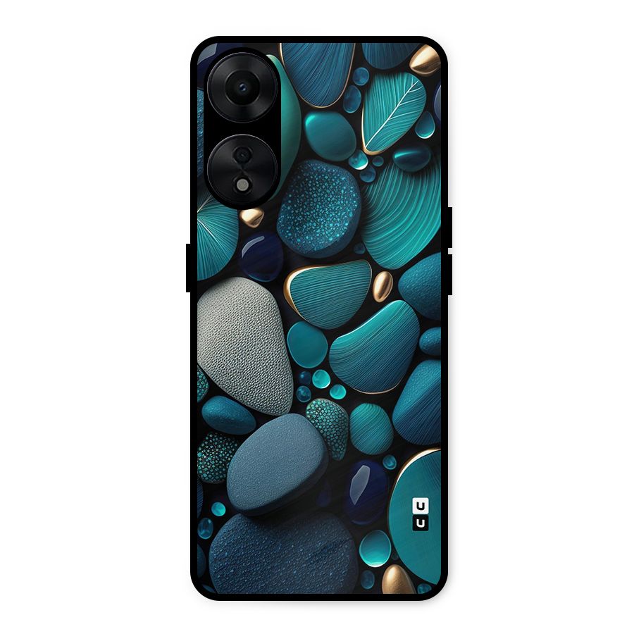 Beautiful Pebble Stones Metal Back Case for Oppo A78 5G