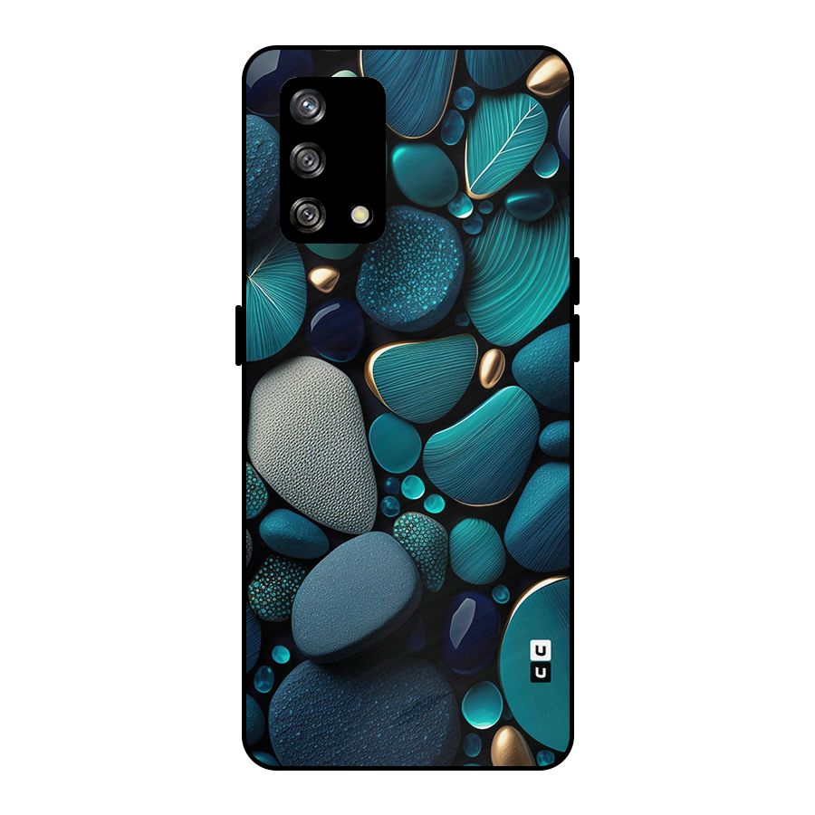 Beautiful Pebble Stones Metal Back Case for Oppo F19