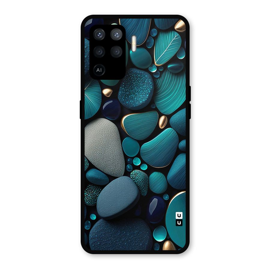Beautiful Pebble Stones Metal Back Case for Oppo F19 Pro