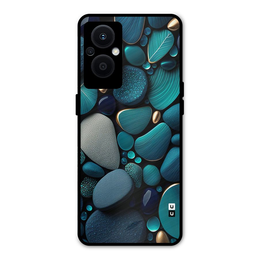 Beautiful Pebble Stones Metal Back Case for Oppo F21 Pro 5G