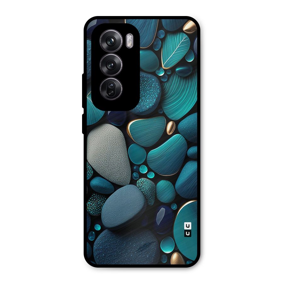 Beautiful Pebble Stones Metal Back Case for Oppo Reno12 Pro