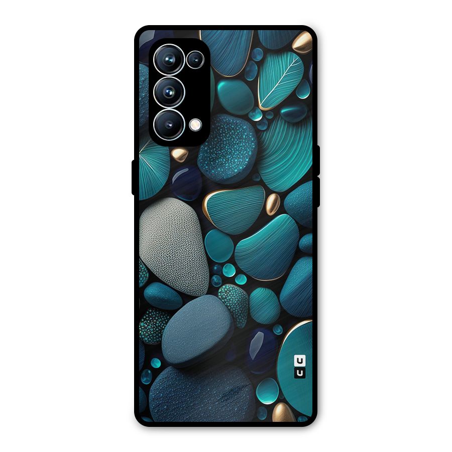 Beautiful Pebble Stones Metal Back Case for Oppo Reno5 Pro 5G