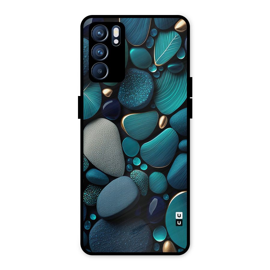 Beautiful Pebble Stones Metal Back Case for Oppo Reno6 5G