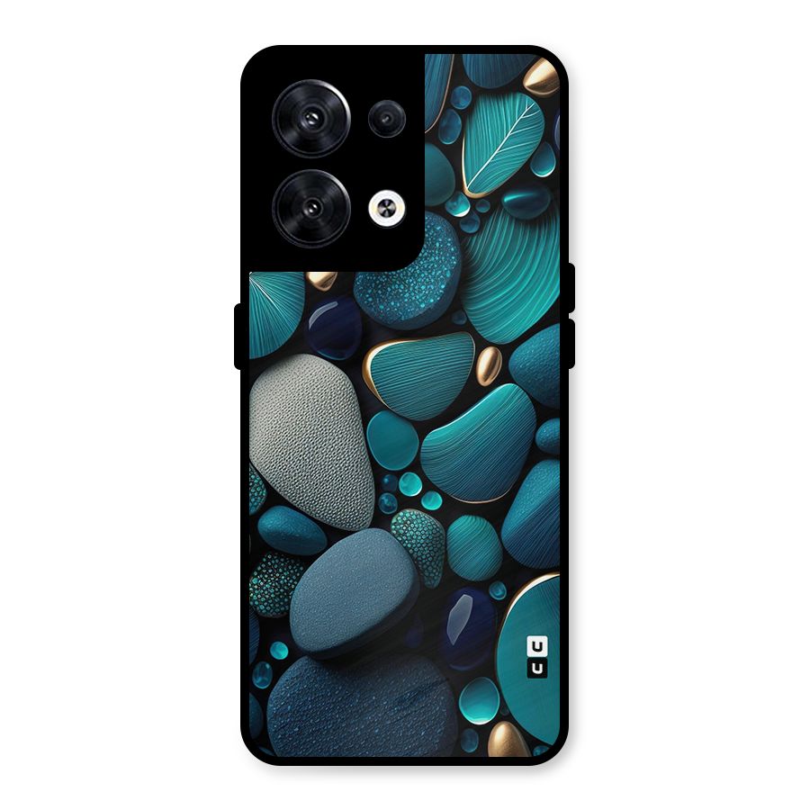 Beautiful Pebble Stones Metal Back Case for Oppo Reno8 5G