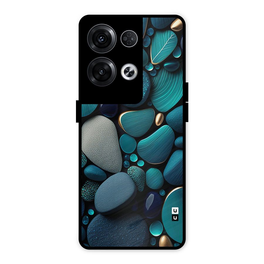 Beautiful Pebble Stones Metal Back Case for Oppo Reno8 Pro 5G