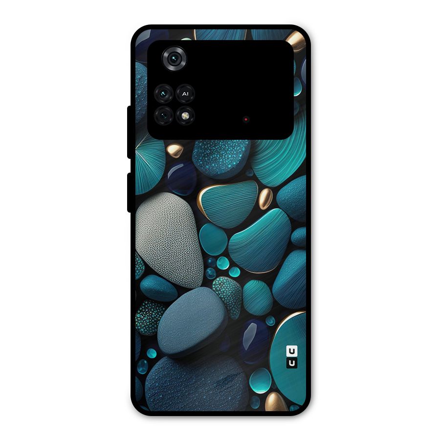 Beautiful Pebble Stones Metal Back Case for Poco M4 Pro 4G