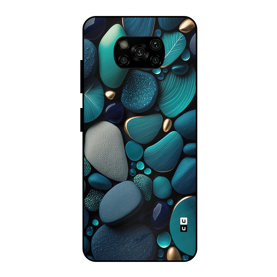 Beautiful Pebble Stones Metal Back Case for Poco X3