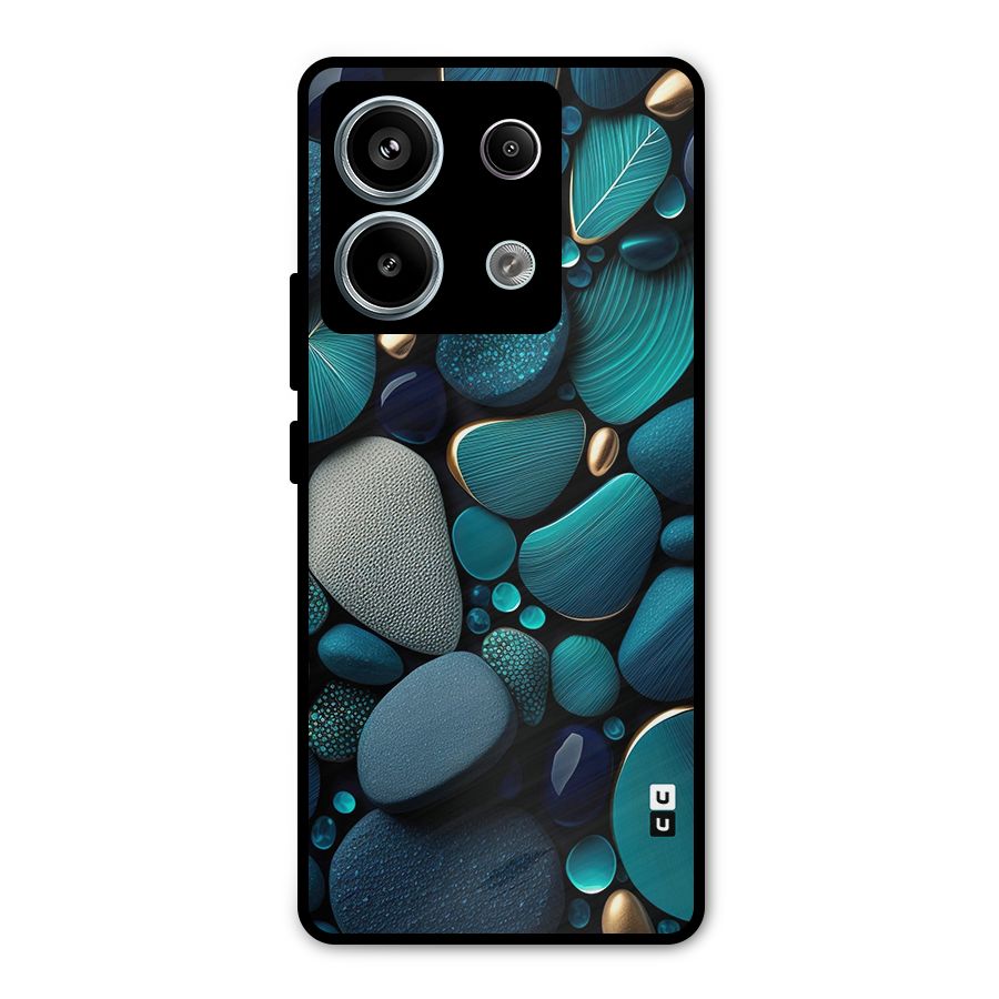 Beautiful Pebble Stones Metal Back Case for Redmi Note 13 Pro 5G