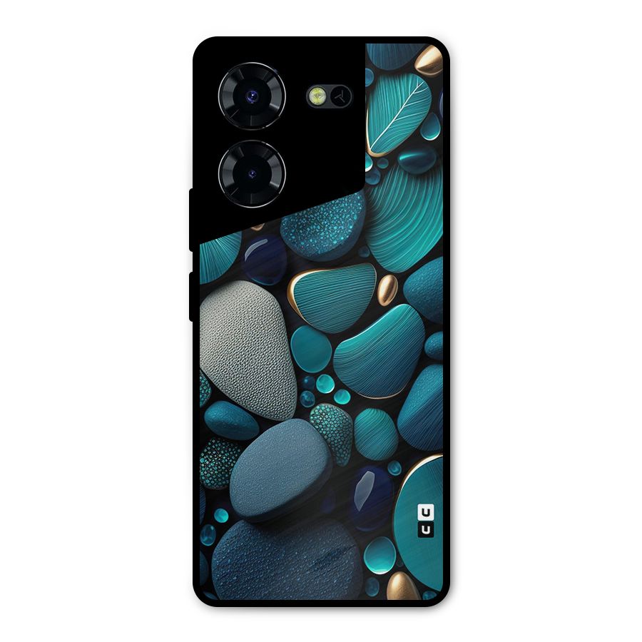 Beautiful Pebble Stones Metal Back Case for Tecno Pova 5 Pro 5G