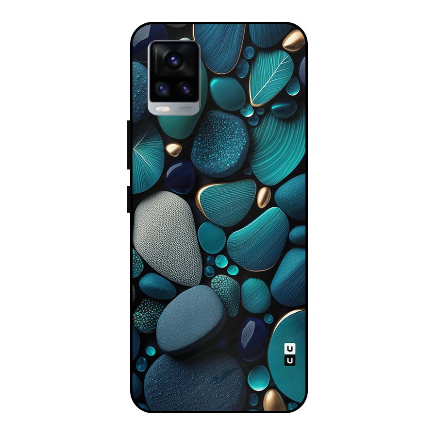 Beautiful Pebble Stones Metal Back Case for Vivo V20 2021