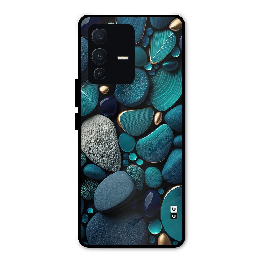 Beautiful Pebble Stones Metal Back Case for Vivo V23 Pro