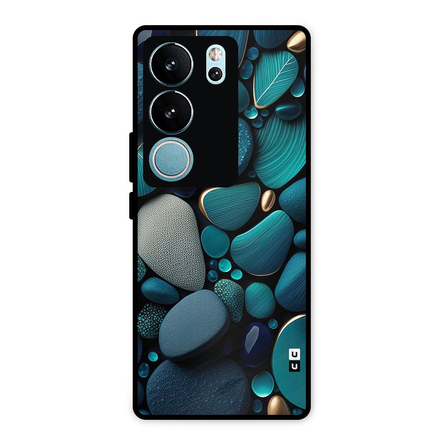 Beautiful Pebble Stones Metal Back Case for Vivo V29 Pro