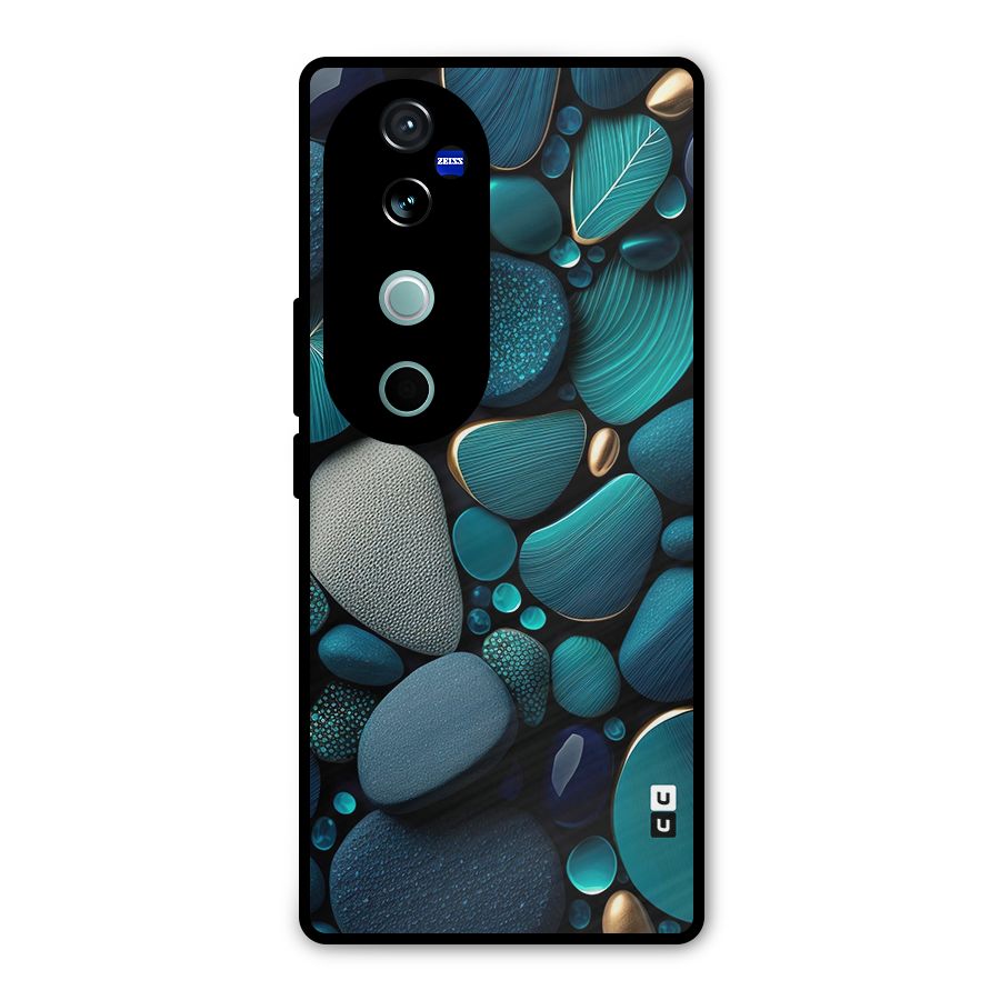 Beautiful Pebble Stones Metal Back Case for Vivo V40