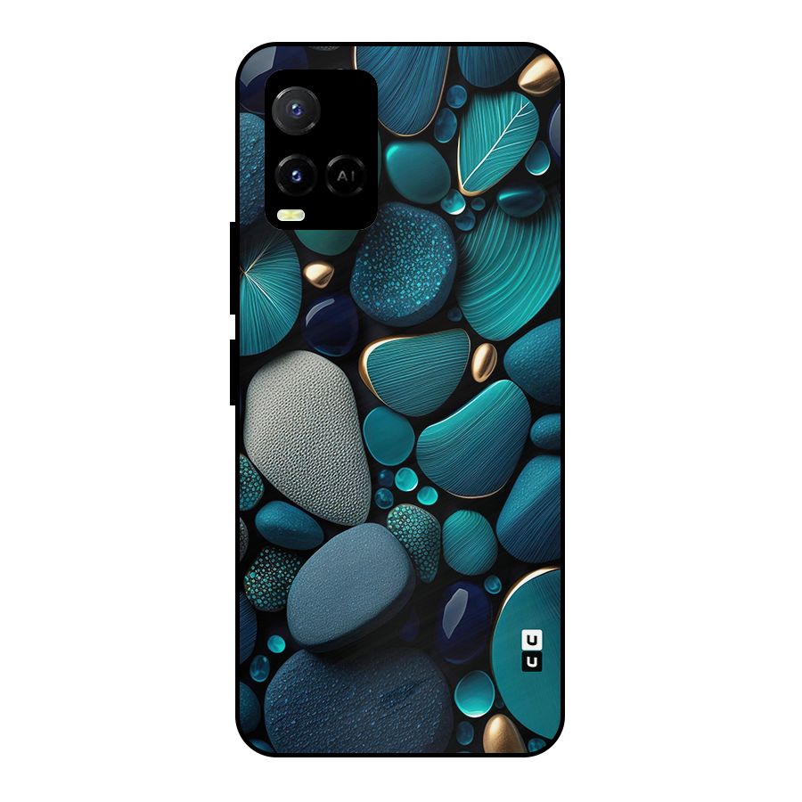Beautiful Pebble Stones Metal Back Case for Vivo Y21 2021