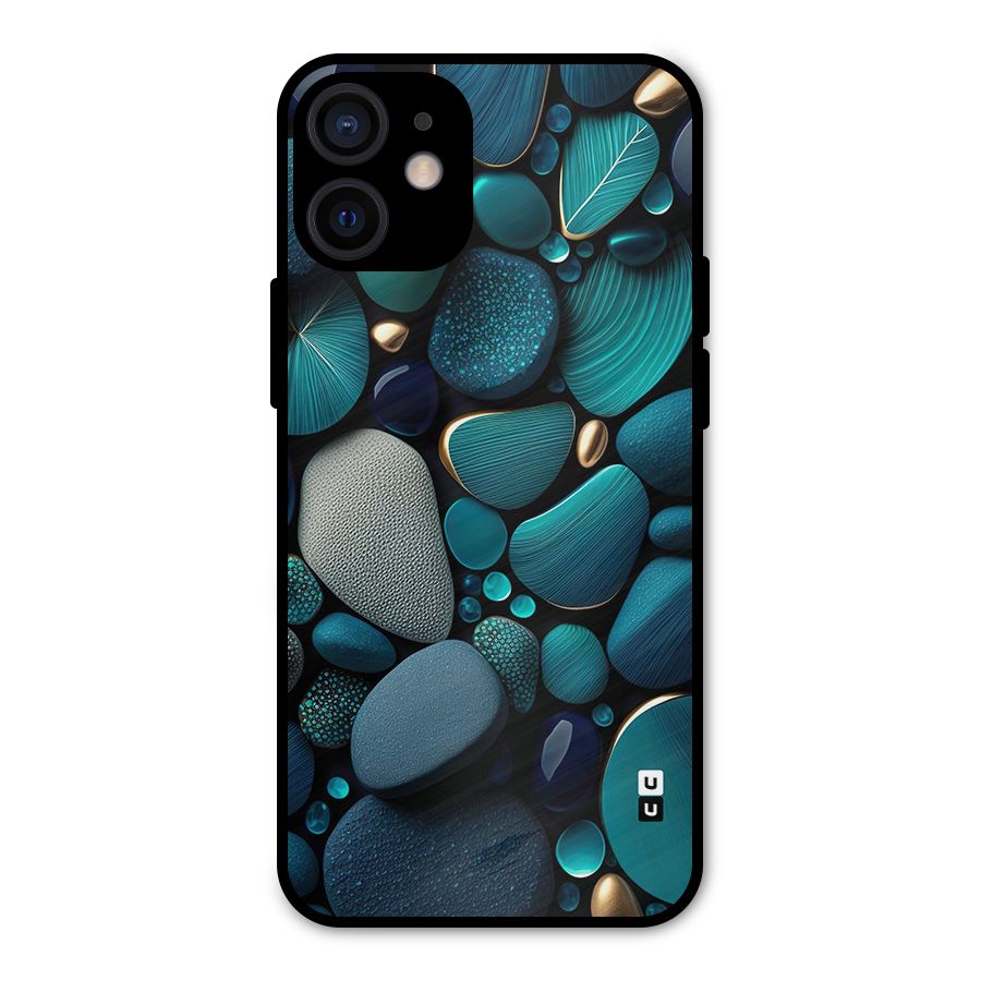 Beautiful Pebble Stones Metal Back Case for iPhone 12 Mini