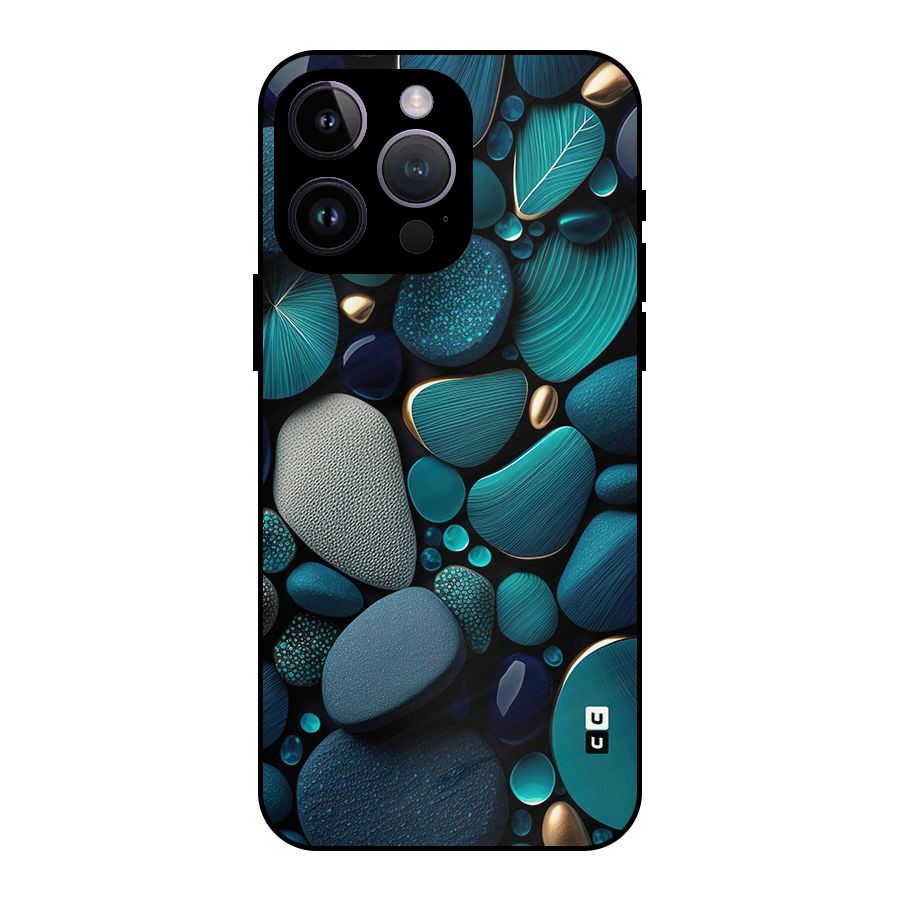 Beautiful Pebble Stones Metal Back Case for iPhone 14 Pro Max
