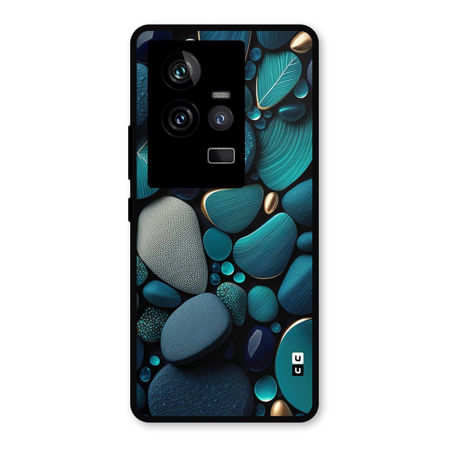 Beautiful Pebble Stones Metal Back Case for iQOO 11 5G