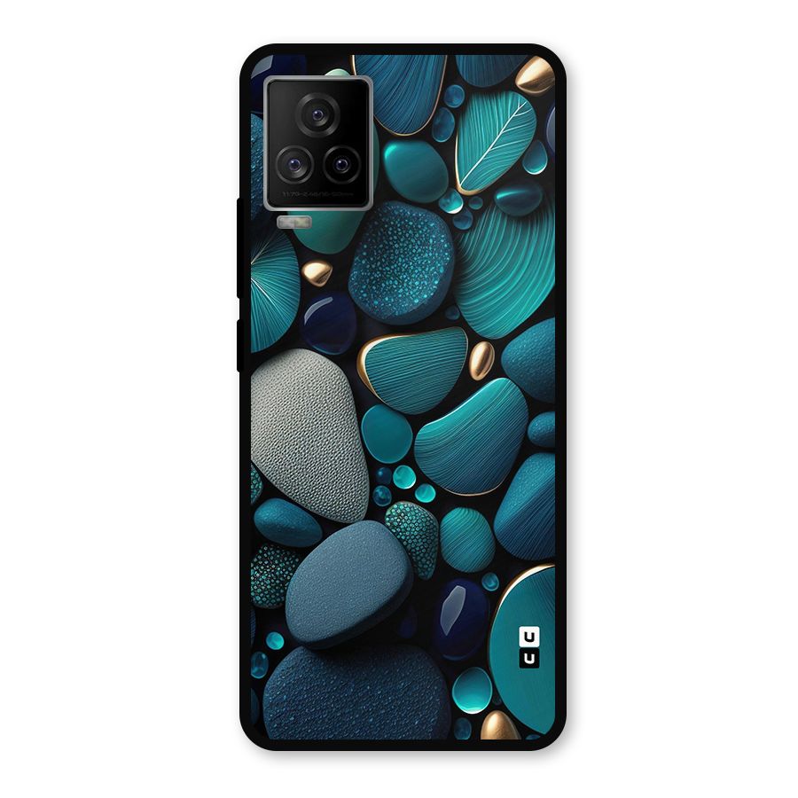 Beautiful Pebble Stones Metal Back Case for iQOO 7 Legend 5G