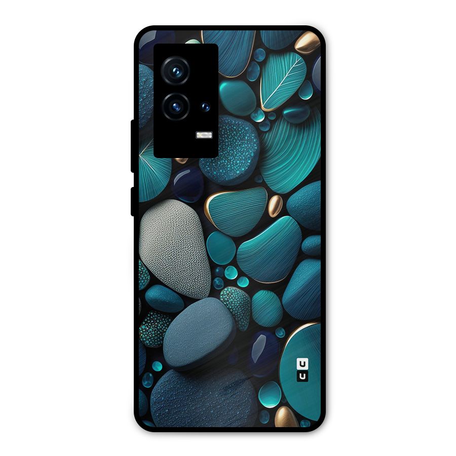 Beautiful Pebble Stones Metal Back Case for iQOO 9 5G