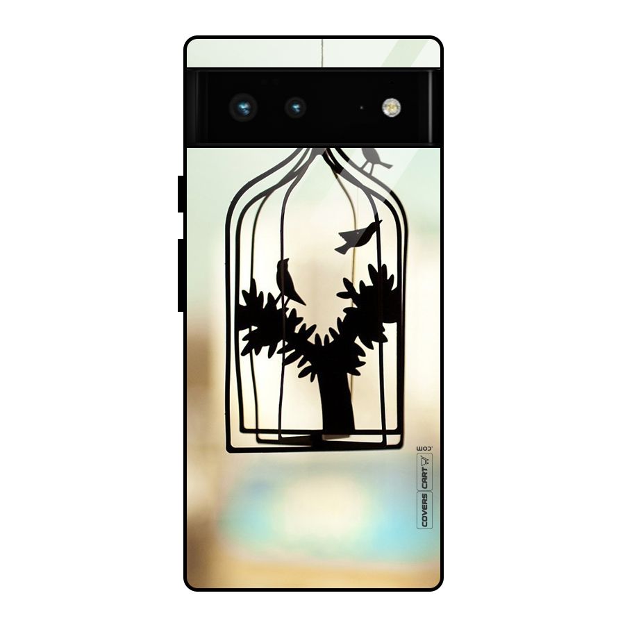 Beautiful Pegion Cage Glass Back Case for Google Pixel 6